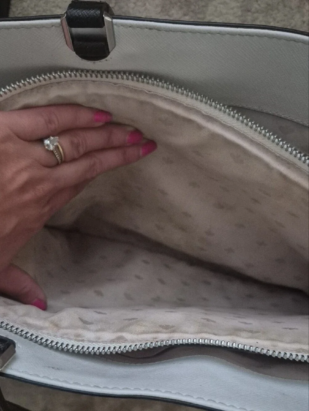 kate spade Gray and Black Tote Bag